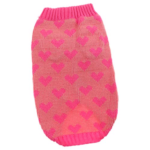 Süßer Hundepullover für Herbst und Winter, mit schönem Herzmuster, rosa, Strickwaren, Größe S Süßer Hundepullover für Herbst und Winter, mit schönem Herzmuster, rosa, Strickwaren, Größe S von Suammiitstrieadea