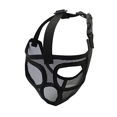 Verstellbare Hunde-Maske gegen Bellen, Beißen, Kauen, Netz-Maulkorb, Fellpflege, Vollnetz, Schwarz, Größe L Verstellbare Hunde-Maske gegen Bellen, Beißen, Kauen, Netz-Maulkorb, Fellpflege, Vollnetz, Schwarz, Größe L von Suammiitstrieadea
