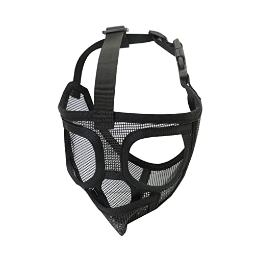 Verstellbare Hunde-Maske gegen Bellen, Beißen, Kauen, Netz-Maulkorb, Fellpflege, Zunge heraus, Schwarz, Größe S Verstellbare Hunde-Maske gegen Bellen, Beißen, Kauen, Netz-Maulkorb, Fellpflege, Zunge heraus, Schwarz, Größe S von Suammiitstrieadea