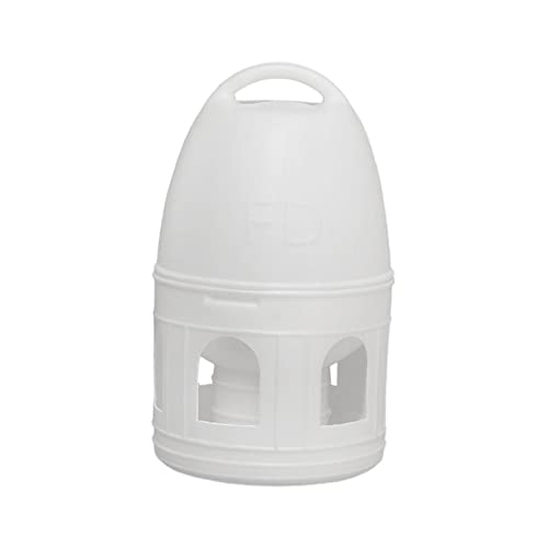 Vogel-Wassertränke für Sittiche, Hühner, Tauben, Futterspender mit hängendem Griff, Weiß, 5 l von Suammiitstrieadea