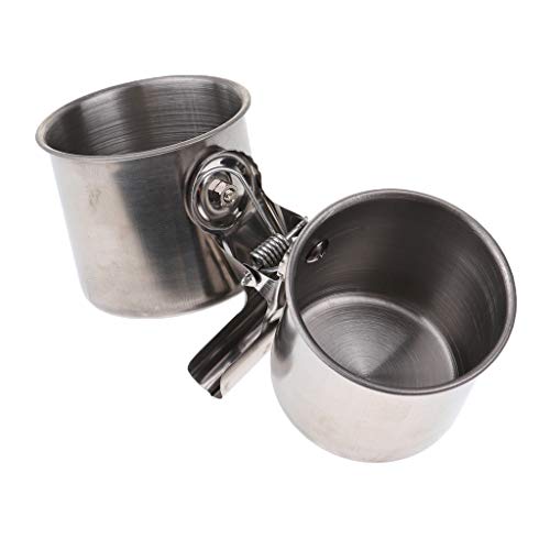 Vogelfutter Wasserfütterung Doppelbecher Schüssel mit Clip Edelstahl Sitzstange Vogelfutter Wasserfütterung Doppelbecher Schüssel mit Clip Edelstahl Sitzstange von Suammiitstrieadea