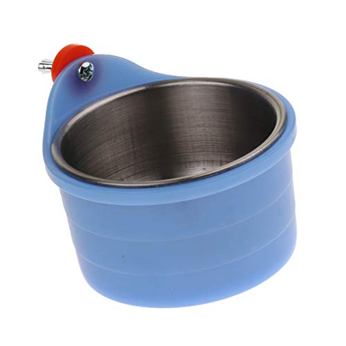 Vogelfutterbecher für Papageien, Käfig zum Aufhängen, Edelstahl-Schüssel mit Klemme, Blau Vogelfutterbecher für Papageien, Käfig zum Aufhängen, Edelstahl-Schüssel mit Klemme, Blau von Suammiitstrieadea