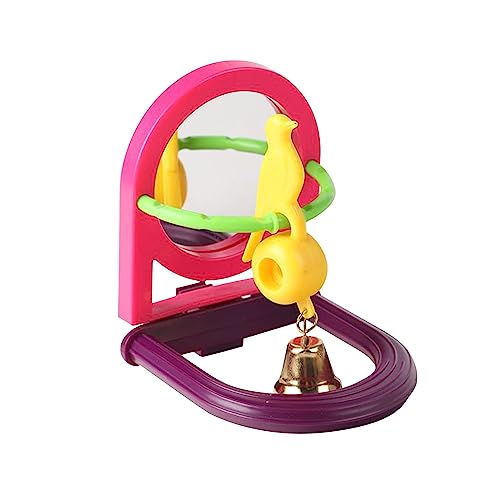 Vogelkäfig Spiegel Spielspielzeug Vogelkäfig Sitzstangen für Wellensittiche Sittiche Nymphensittiche Rot Lila Vogelkäfig Spiegel Spielspielzeug Vogelkäfig Sitzstangen für Wellensittiche Sittiche Nymphensittiche Rot Lila von Suammiitstrieadea