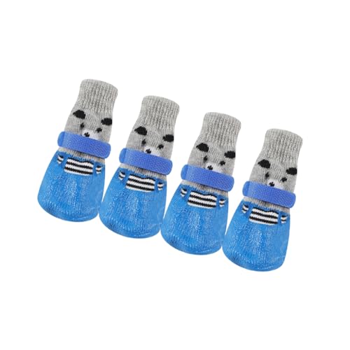 Warme Haustierschuhe, niedliche Baumwolle, Regen- und Schneestiefel, wasserdichte Socken mit Gummisohle, Pfotenabdeckung, Strümpfe, kleiner Hund, Blau, Größe M, 4 Stück Warme Haustierschuhe, niedliche Baumwolle, Regen- und Schneestiefel, wasserdichte Socken mit Gummisohle, Pfotenabdeckung, Strümpfe, kleiner Hund, Blau, Größe M, 4 Stück von Suammiitstrieadea