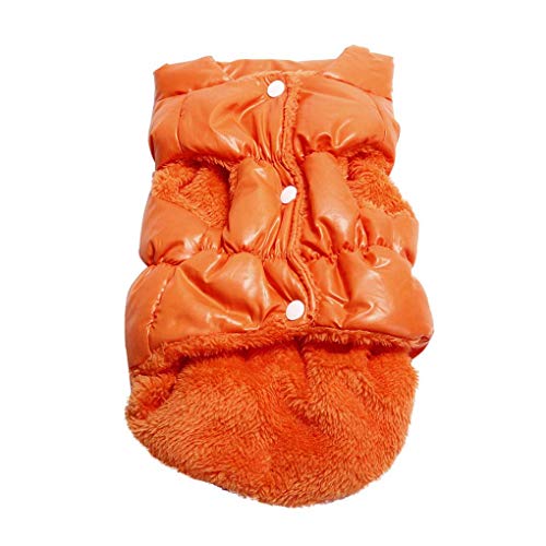 Warmer Wintermantel für Hunde, Wintermantel, Weste, Daunenjacke, Übergröße, Orange, XS von Suammiitstrieadea