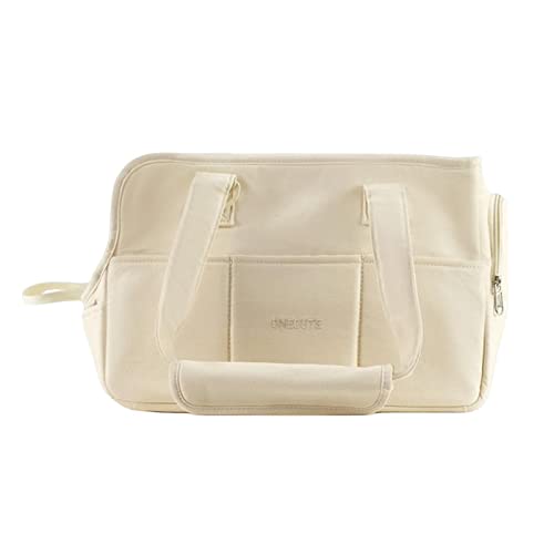 Welpen-Handtasche, tragbare Haustier-Tragetasche für Spaziergänge, Haustierbedarf, Medium, Beige, M von Suammiitstrieadea