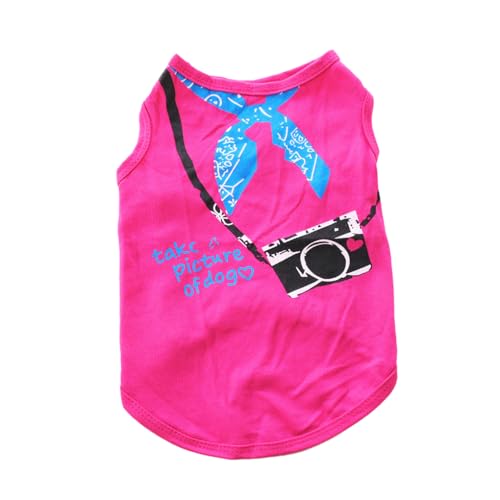 Welpenkleidung, keine Schnallen, Haustier-Shirt, Hundeweste, niedlich, exquisit, bedruckt, Welpen, Sweatshirt, dünne Hunde-T-Shirts, Rosenrot, Größe S Welpenkleidung, keine Schnallen, Haustier-Shirt, Hundeweste, niedlich, exquisit, bedruckt, Welpen, Sweatshirt, dünne Hunde-T-Shirts, Rosenrot, Größe S von Suammiitstrieadea