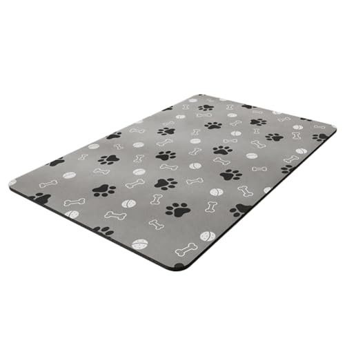 Suanzua Futtermatte für Haustier-saugfähige Hunde-Matte und Wasser für Wasserspender für Hunde, schnell trocknend, 30 x 50 cm, B von Suanzua