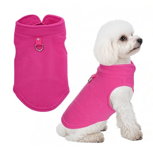 Sucrain Weiche Hundejacke mit O-Ring für den Winter, warmer Haustierpullover für kleine Hunde, Hot Pink, Größe M Sucrain Weiche Hundejacke mit O-Ring für den Winter, warmer Haustierpullover für kleine Hunde, Hot Pink, Größe M von Sucrain