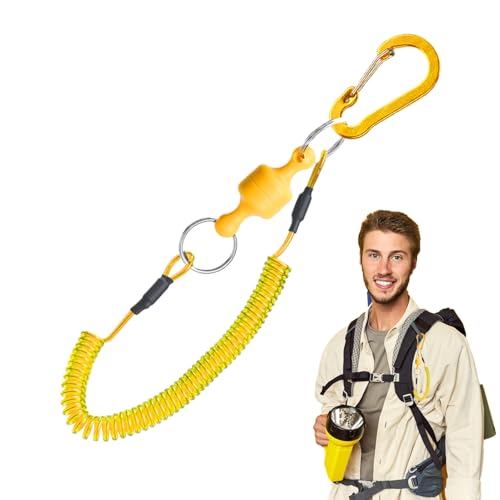 Sucritude Fliegenfisch-Leine,Kescherhalter | Karabiner Leine Schnellverschluss Rutschsicher Halter für Salzwasser Landung Watten Boot Fluss Sucritude Fliegenfisch-Leine,Kescherhalter | Karabiner Leine Schnellverschluss Rutschsicher Halter für Salzwasser Landung Watten Boot Fluss von Sucritude