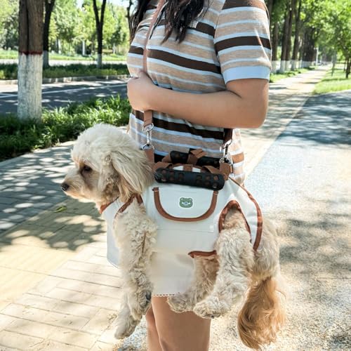 Sucritude Hundetragegeschirr, Tragegeschirr Mit Griffen, Anpassbares Westen Trageschlinge Für Welpe Kätzchen Katze Haustier Spaziergang Reisen Camping Radfahren Outdoor von Sucritude