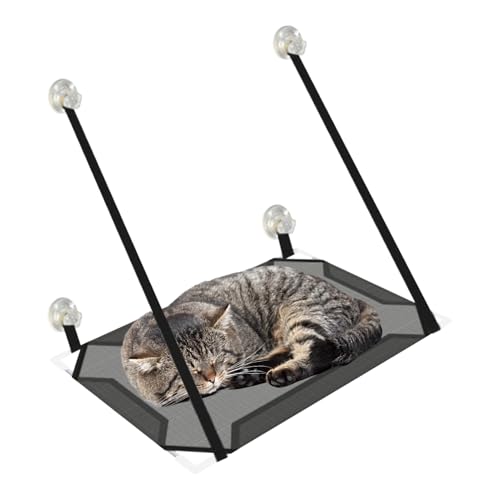 Sucritude Katzen Fensterliegeplatz - Indoor Katzen Hängematte Mit Saugnäpfen | Haustier Ruhenest Fensterhängbares für Wohnung Schlafzimmer Balkon Terrasse Sucritude Katzen Fensterliegeplatz - Indoor Katzen Hängematte Mit Saugnäpfen | Haustier Ruhenest Fensterhängbares für Wohnung Schlafzimmer Balkon Terrasse von Sucritude