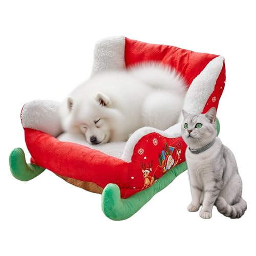 Sucritude Katzenkörbchen | Weihnachtliches Kuscheliges Weihnachtsfest Plüsch Haustierbett - Festliches Isoliertes Plüsch Nest Beruhigender Schlaf Für Welpe Kätzchen Tier Katze Winter Weihnachten Sucritude Katzenkörbchen | Weihnachtliches Kuscheliges Weihnachtsfest Plüsch Haustierbett - Festliches Isoliertes Plüsch Nest Beruhigender Schlaf Für Welpe Kätzchen Tier Katze Winter Weihnachten von Sucritude