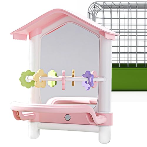 Sucritude Vogel Sitzstangen Für Käfig, Spielzeug Mit Spiegel Für Vögel, Käfigzubehör Für Nagen Balkon Fenster Innen Außen Garten Terrasse Sucritude Vogel Sitzstangen Für Käfig, Spielzeug Mit Spiegel Für Vögel, Käfigzubehör Für Nagen Balkon Fenster Innen Außen Garten Terrasse von Sucritude