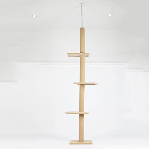 Verstellbarer 228~274 cm Katzen-Kletterrahmen Luxus Massivholzmöbel Springende Baumkrone Tianli Scratch Column Pine Cat Tower (Color : Nero) von Sudemota
