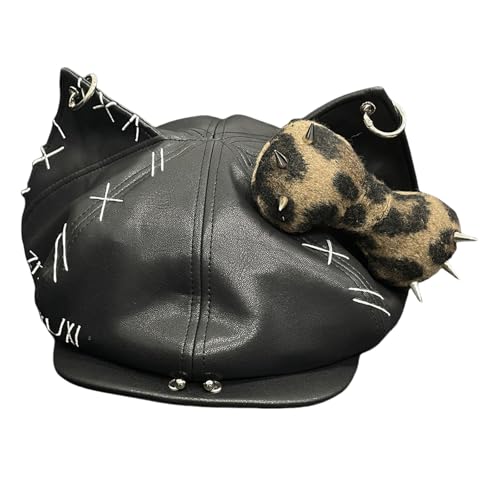 2000er Jahre Hundeohr Pude Für Erwachsene Punk Achteckige Casquettes Street Street Hiphop Caps Für Outdoor Aktivität Sonnensicher Hunde Ear Baseball von SueaLe