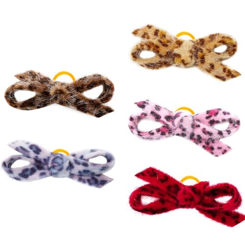 SueaLe 5pcs Handgefertigtes Haustier Kopfblumen Mode Farbenfrohe Kleine Hundebögen Welpen Haarbögen Für Mode Haustierbesitzer von SueaLe