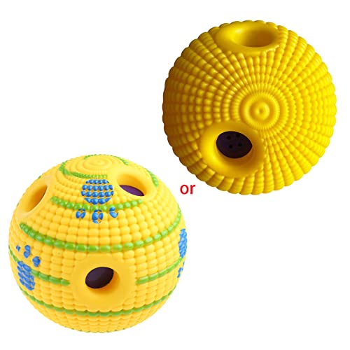 SueaLe Hunde-Quietschspielzeug für kleine Hunde, Leuchtend gelber, langlebiger Vinylball, interaktives Hunde-Kauspielzeug für das Apportier- und Apportiertraining von SueaLe