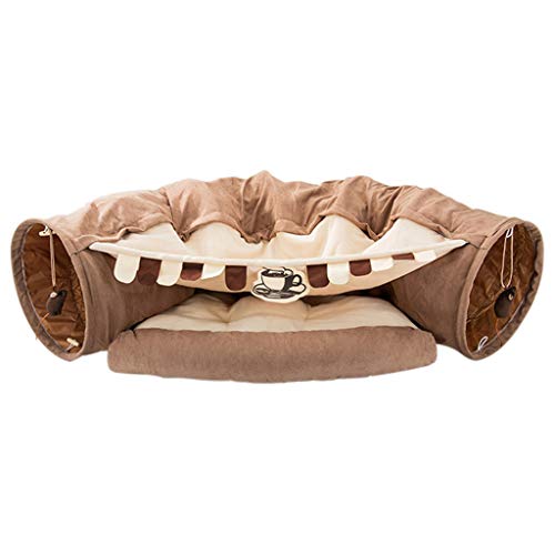 SueaLe Weiches Bett für Katzentunnel, Spielzeug für Spieltunnel, langlebiges Rohr, Sommer-Polyester-Hideaway-Crinkle-Tunnel für kleine Haustiere von SueaLe