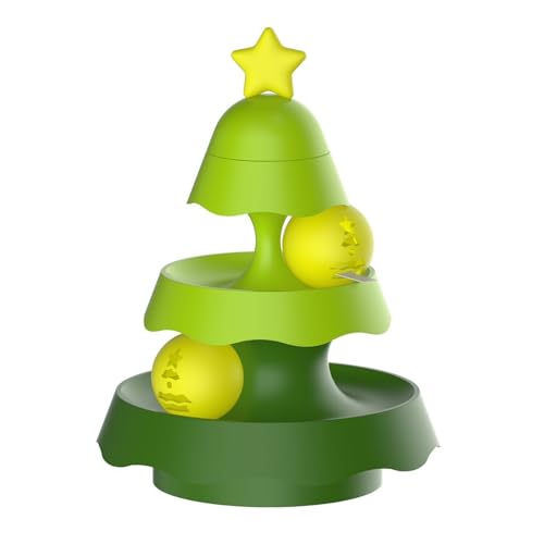 SueaLe Weihnachtsbaum-Form, Katzen-Track-Spielzeug, interaktives Spielzeug, Intelligenztraining, Vergnügungen, Plattenturm, Katzen-Kratzspielzeug von SueaLe