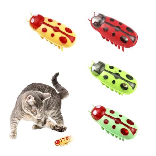 Suevut 4 Stück Interaktive Wanze Katzenspielzeug, Mini Käfer, Katzen Spielzeug, Mini Elektrischer Marienkäfer, Fluchthindernis Automatisches Umdrehen Batteriebetriebenes Haustier Spielspielzeug Suevut 4 Stück Interaktive Wanze Katzenspielzeug, Mini Käfer, Katzen Spielzeug, Mini Elektrischer Marienkäfer, Fluchthindernis Automatisches Umdrehen Batteriebetriebenes Haustier Spielspielzeug von Suevut