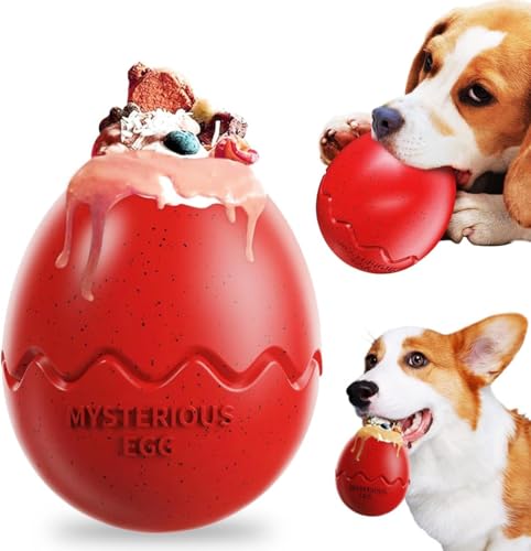 Suevut Leckerliball für Hunde - Interaktiver Leckerli-Spender für kleine & mittelgroße Hunde, kaufester langsamer Feeder für Nass- & Trockenfutter, sicheres & langlebiges TPR, leicht zu reinigen, Rot von Suevut