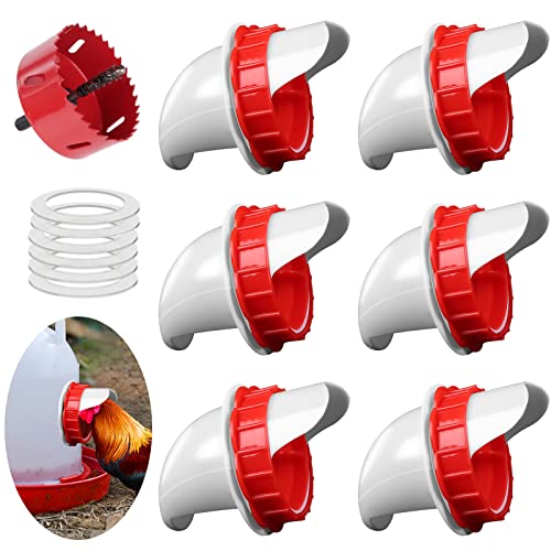 6 Stück DIY Futterautomat Hühner kein Abfall automatischer Geflügelfütterer Schwerkraft Kükenfütterer nagetiersicherer regensicherer Hühnerfütterer Port für Eimer Fässer Tonnen Tröge(6 Pcs) 6 Stück DIY Futterautomat Hühner kein Abfall automatischer Geflügelfütterer Schwerkraft Kükenfütterer nagetiersicherer regensicherer Hühnerfütterer Port für Eimer Fässer Tonnen Tröge(6 Pcs) von Suewidfay