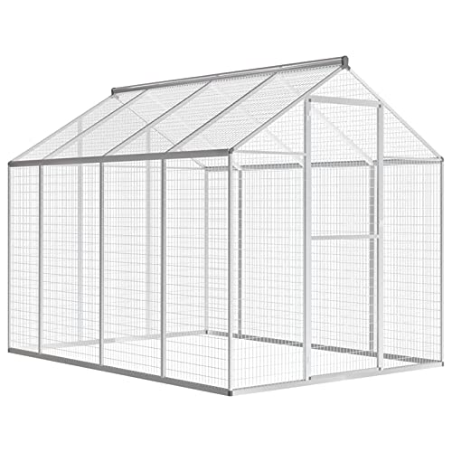 Sufrk Outdoor Voliere Aluminium 178x242x192cm Extra Groß Vogelkäfig Flugkäfig Papageienkäfig für Nymphensittiche Quaker Sonnensittiche Grüne Wange Conures Wellensittich Conures von Sufrk