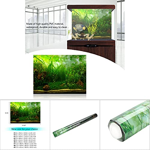 Sugoyi Aquarium Dekoration Poster, Aquarium Dekor Papier, Nicht leicht zu verblassen, selbstklebendes Design Wasser Gras Stil(76 * 46cm) von Sugoyi