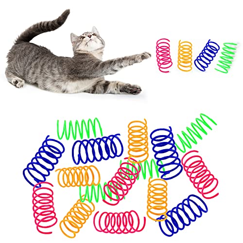 16 Stück buntes Frühlingskatzenspielzeug, interaktives Kätzchenspielzeug gegen Langeweile, langlebig, weicher Kunststoff, Katzenfederspielzeug zum Schlagen, Beißen, Jagen, Kätzchenspielzeug von Suhaco