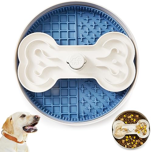 Puzzle Feeder Hundenapf, 3 in 1 Slow Feeder Hundenäpfe Große Langsame Fütterung Schüssel für Hunde, Hunde-Puzzle-Spiel Langsamer Feeder für Trocken- und Nassfutter, Hundefutternapf für große Hunde 24 von Suhaco