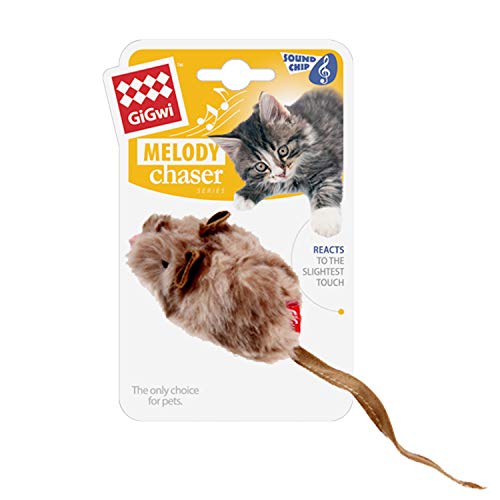 Suhaco Katzenspielzeug für Hauskatzen Interaktives GiGwi Melody Chaser Squeak Kätzchen Spielzeug Bewegungsaktivierter Maus von Suhaco