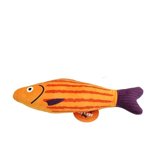 Katzenspielzeug, Katzenminze, 3D-Simulation von Goldfischen, Spielzeug für Kätzchen, Fisch Kissen, interaktiver Klang, Kauen, Bissen, Plüschspielzeug, Zubehör für Katzen (Yellow Orange von SuiHeill