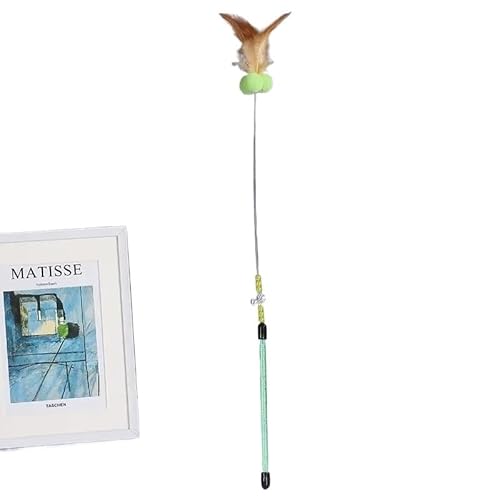 Katzenspielzeug aus Federn, Katzenspielzeug aus Stahldraht mit Glöckchen, Kratzspielzeug für Katzen, Teaser Stick Ball, Produkte für Haustiere (3) von SuiHeill