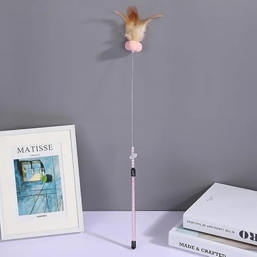 Katzenspielzeug aus Federn, Katzenspielzeug aus Stahldraht mit Glöckchen, Kratzspielzeug für Katzen, Teaser Stick Ball, Produkte für Haustiere (7) von SuiHeill