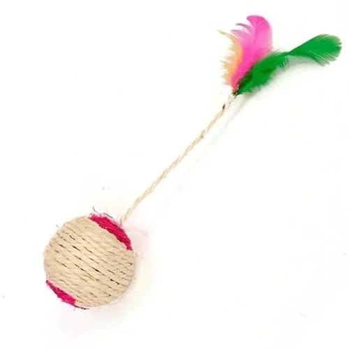 SuiHeill 1 Stück Spielzeug für Katzen, Sisal, Kratzball, interaktives Spielzeug für Kätzchen, Zubehör für Katzen, Spielzeug mit Federn, interaktives Spielzeug für Katzen von SuiHeill