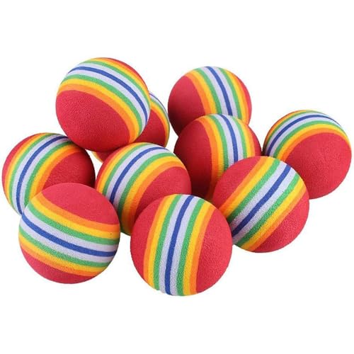 SuiHeill 10 Stück interaktives Katzenspielzeug für Katzen, roter Regenbogen, weiche Schaumstoffbälle aus Eva für Welpen, ruhiges Spiel, Schaumstoffbälle (1,30 Stück) von SuiHeill