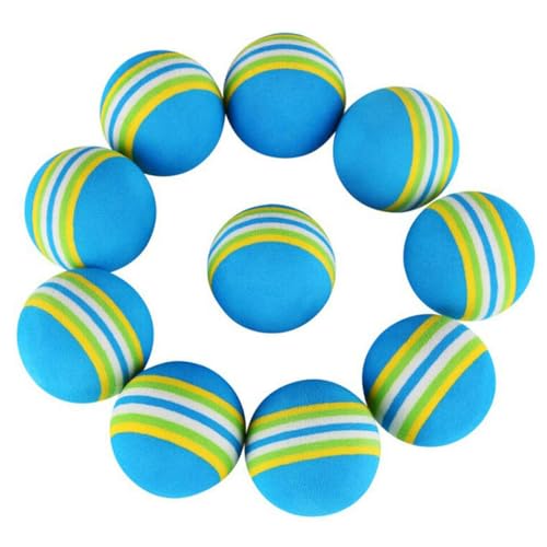 SuiHeill 10 interaktive Spielbälle für Katzen, für den Innenbereich, Regenbogen, aus weichem EVA-Schaum, für Welpen, leise, zum Jagen (5,20 Stück) von SuiHeill