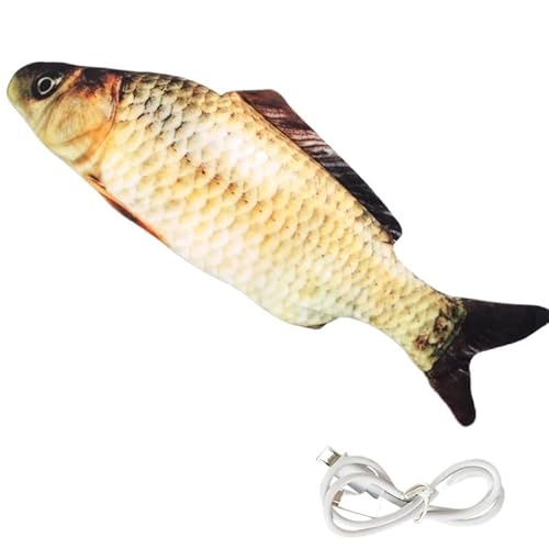 SuiHeill Elektrisches Spielzeug für Katzen Fisch Spielzeug für Katzen Haus Simulation Kätzchen Fisch Spielzeug Lustige Katzen Kauen Spielen Lieferungen USB Aufladen (B Carp) von SuiHeill