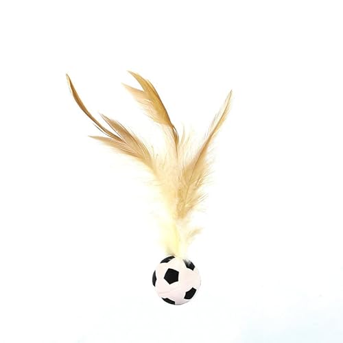 SuiHeill Katzenspielzeug aus Federn, elastischer Ball, interaktives Spielzeug für Kätzchen, Anti-Stress, Katzenminze, Spielzeug für fliegende Vögel, drinnen (Football Bouncy) von SuiHeill