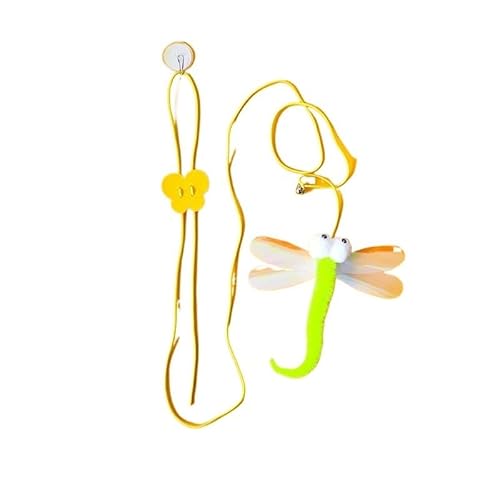SuiHeill Katzenspielzeug für Katzen, lustig, Kätzchen, Auto-Hi, elastisches Seil, Libellenform, Feder, Glocke, hängend, Schaukel für Tausende (Green Dragonfly) von SuiHeill
