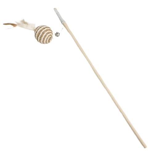 SuiHeill Lustiger Stab in Form einer Maus und Katzenfedern, mit Glöckchen zum Spielen, künstliche Maus, lustiges Spielzeug für Kätzchen, interaktive Angelrute (Ball Feather) von SuiHeill