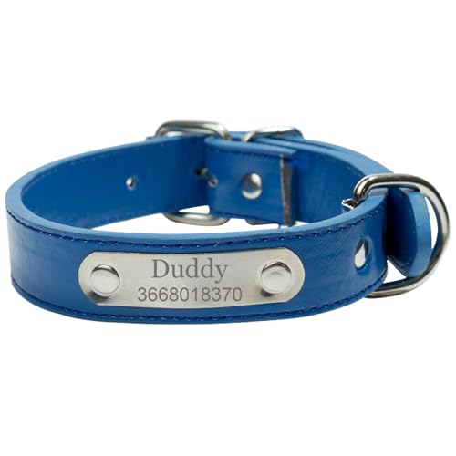 Suiecuor Benutzerdefinierte Hundehalsband Leder Hundehalsband mit personalisierten Edelstahl Tag Hundehalsbänder klein mittel groß von Suiecuor