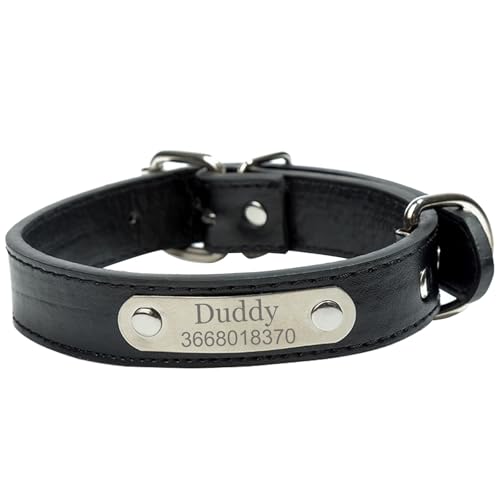 Suiecuor Benutzerdefinierte Hundehalsband Leder Hundehalsband mit personalisierten Edelstahl Tag Hundehalsbänder klein mittel groß Suiecuor Benutzerdefinierte Hundehalsband Leder Hundehalsband mit personalisierten Edelstahl Tag Hundehalsbänder klein mittel groß von Suiecuor