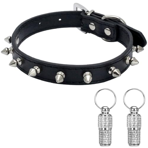 Suiecuor Leder hundehalsband mit Stacheln Bullet Nail Rivet Hunde Halsband geeignet für kleine mittlere und große Hunde und Katzen Schwarz M Suiecuor Leder hundehalsband mit Stacheln Bullet Nail Rivet Hunde Halsband geeignet für kleine mittlere und große Hunde und Katzen Schwarz M von Suiecuor
