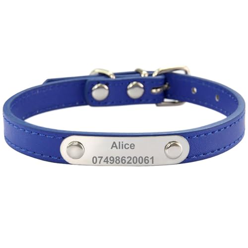 Suiecuor Personalisiertes Hundehalsband aus Leder Hundehalsband mit personalisierter Hundemarke aus Edelstahl Kleine Mittlere Große Hundehalsbänder Suiecuor Personalisiertes Hundehalsband aus Leder Hundehalsband mit personalisierter Hundemarke aus Edelstahl Kleine Mittlere Große Hundehalsbänder von Suiecuor
