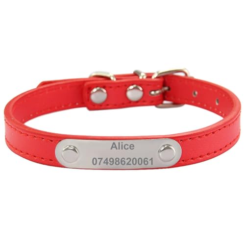 Suiecuor Personalisiertes Hundehalsband aus Leder Hundehalsband mit personalisierter Hundemarke aus Edelstahl Kleine Mittlere Große Hundehalsbänder Suiecuor Personalisiertes Hundehalsband aus Leder Hundehalsband mit personalisierter Hundemarke aus Edelstahl Kleine Mittlere Große Hundehalsbänder von Suiecuor