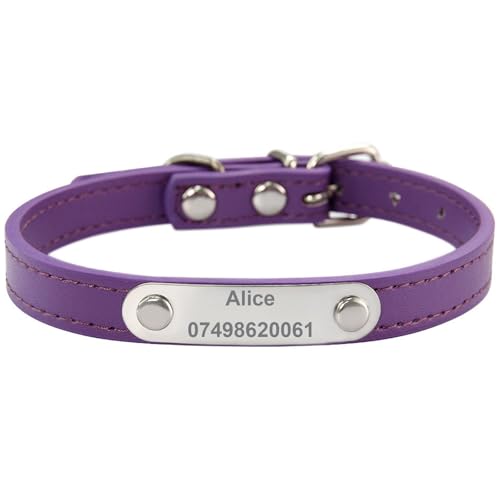 Suiecuor Personalisiertes Hundehalsband aus Leder Hundehalsband mit personalisierter Hundemarke aus Edelstahl Kleine Mittlere Große Hundehalsbänder Suiecuor Personalisiertes Hundehalsband aus Leder Hundehalsband mit personalisierter Hundemarke aus Edelstahl Kleine Mittlere Große Hundehalsbänder von Suiecuor