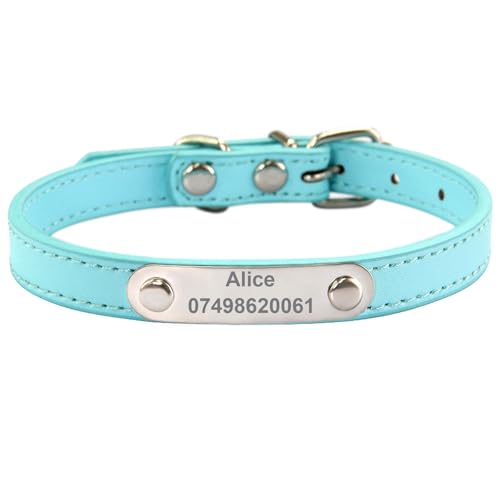 Suiecuor Personalisiertes Hundehalsband aus Leder Hundehalsband mit personalisierter Hundemarke aus Edelstahl Kleine Mittlere Große Hundehalsbänder Suiecuor Personalisiertes Hundehalsband aus Leder Hundehalsband mit personalisierter Hundemarke aus Edelstahl Kleine Mittlere Große Hundehalsbänder von Suiecuor