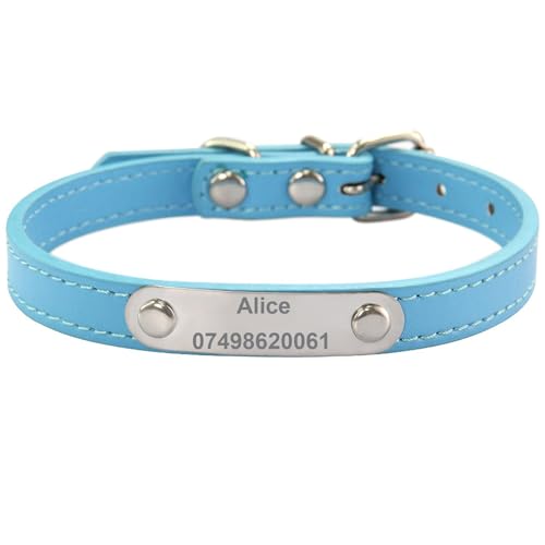 Suiecuor Personalisiertes Hundehalsband aus Leder Hundehalsband mit personalisierter Hundemarke aus Edelstahl Kleine Mittlere Große Hundehalsbänder Suiecuor Personalisiertes Hundehalsband aus Leder Hundehalsband mit personalisierter Hundemarke aus Edelstahl Kleine Mittlere Große Hundehalsbänder von Suiecuor